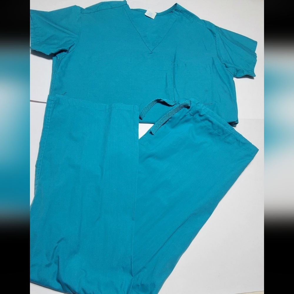 Scrub Set Uniform City Teal Top Small Pant Medium